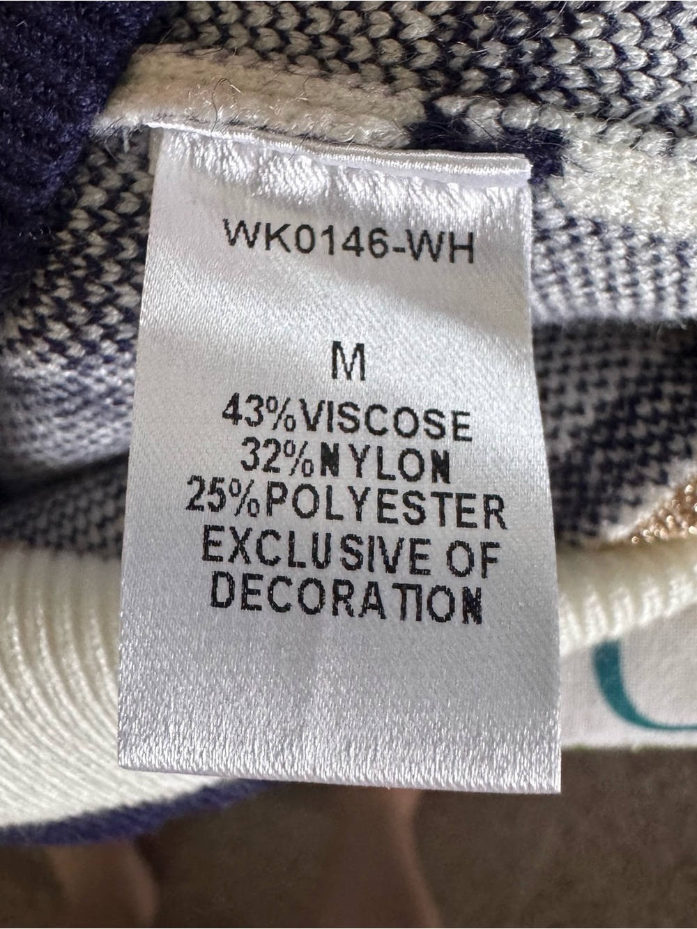 THML Navy Stallion Horse Sweater White Metallic Gold Trim - Picture 7 of 10